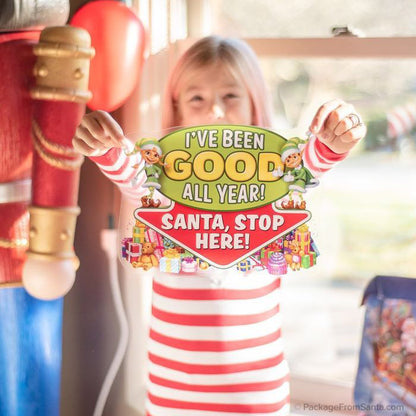"Santa! Stop Here!" Window Decal